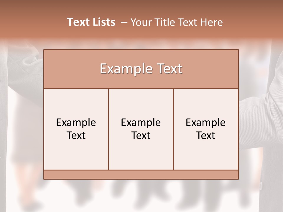 Two Men Shaking Hands In Front Of A Group Of People PowerPoint Template