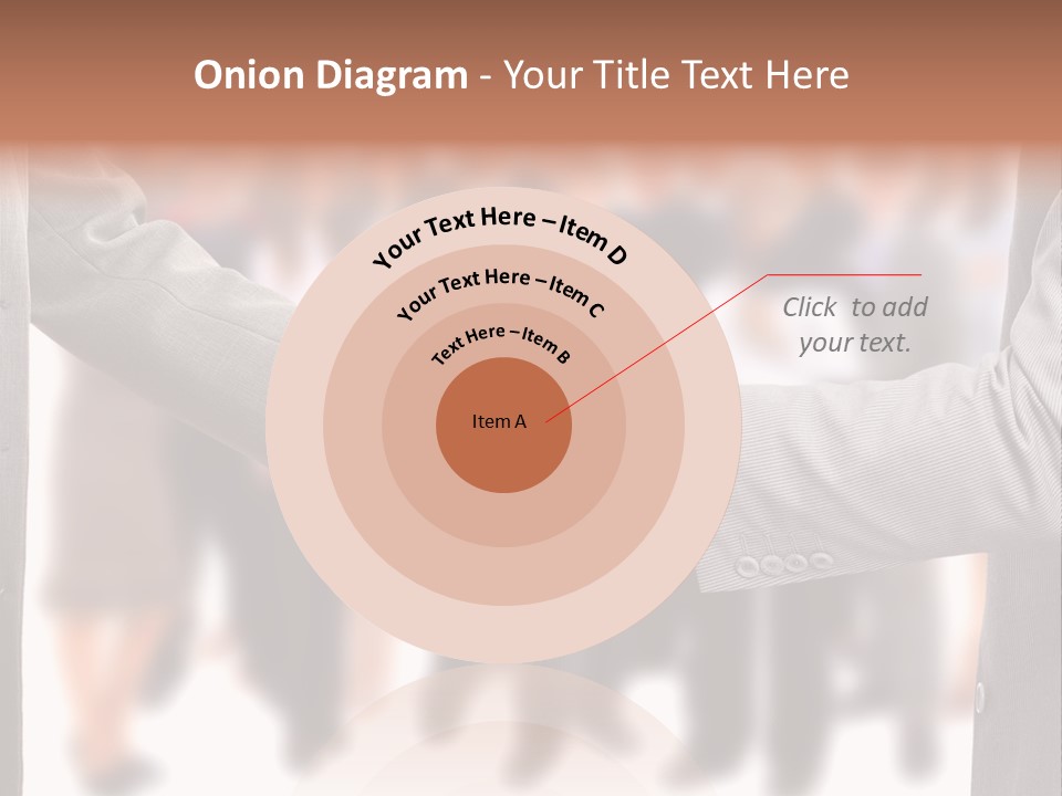 Two Men Shaking Hands In Front Of A Group Of People PowerPoint Template