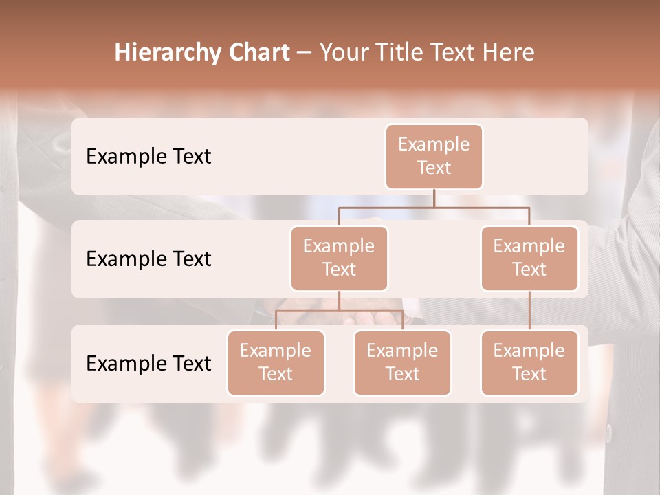 Two Men Shaking Hands In Front Of A Group Of People PowerPoint Template