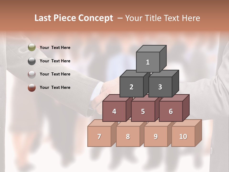 Two Men Shaking Hands In Front Of A Group Of People PowerPoint Template