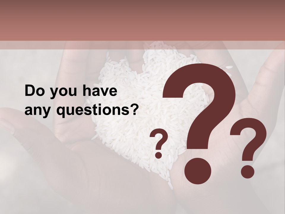 A Person Holding A Pile Of Rice In Their Hands PowerPoint Template