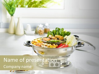 Lettuce Japanese Food Aluminum Pot PowerPoint Template