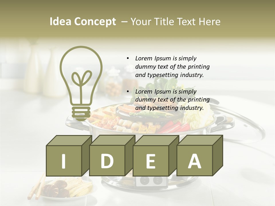 Lettuce Japanese Food Aluminum Pot PowerPoint Template