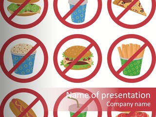 Burger Restriction Drink PowerPoint Template