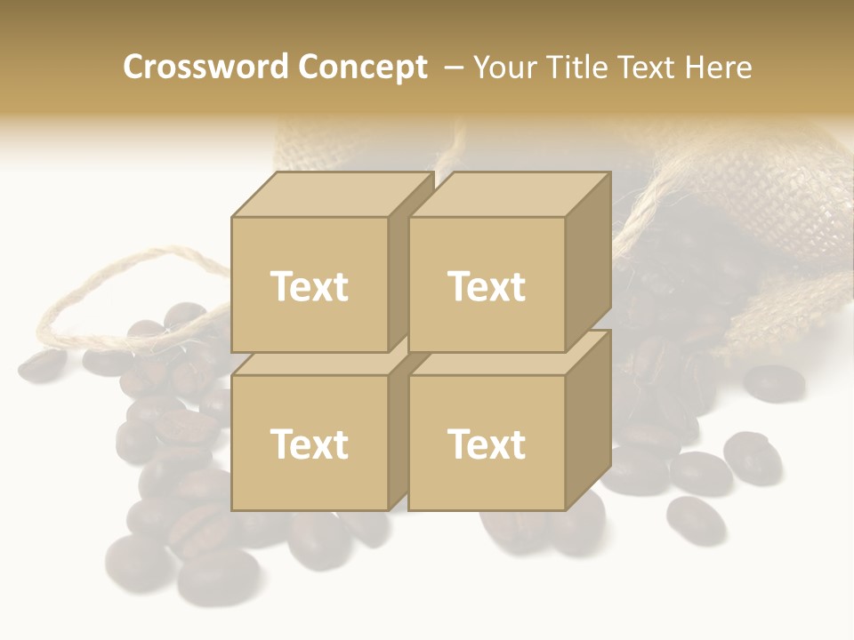 A Sack Of Coffee Beans On A White Surface PowerPoint Template