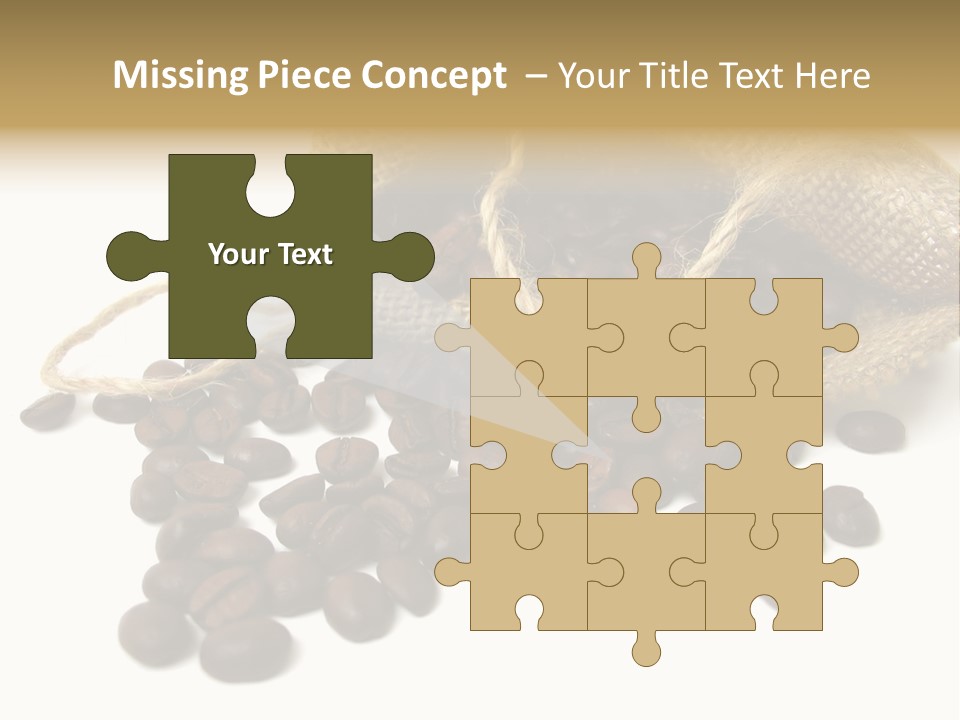 A Sack Of Coffee Beans On A White Surface PowerPoint Template