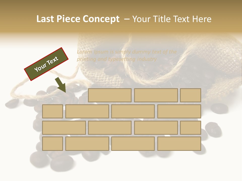 A Sack Of Coffee Beans On A White Surface PowerPoint Template