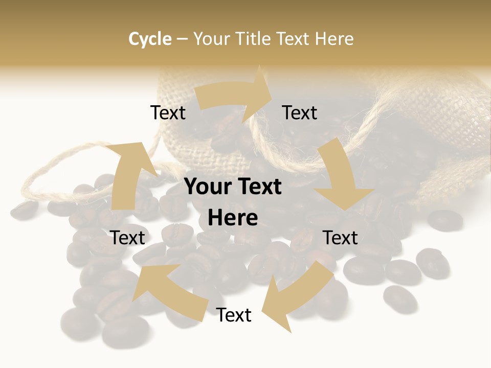 A Sack Of Coffee Beans On A White Surface PowerPoint Template