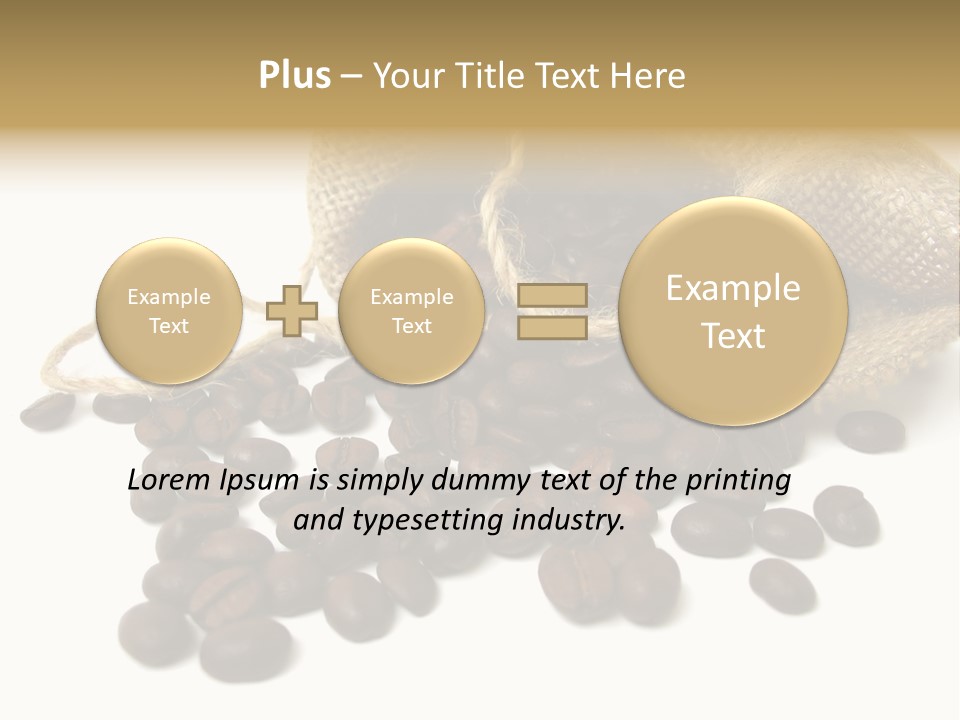 A Sack Of Coffee Beans On A White Surface PowerPoint Template