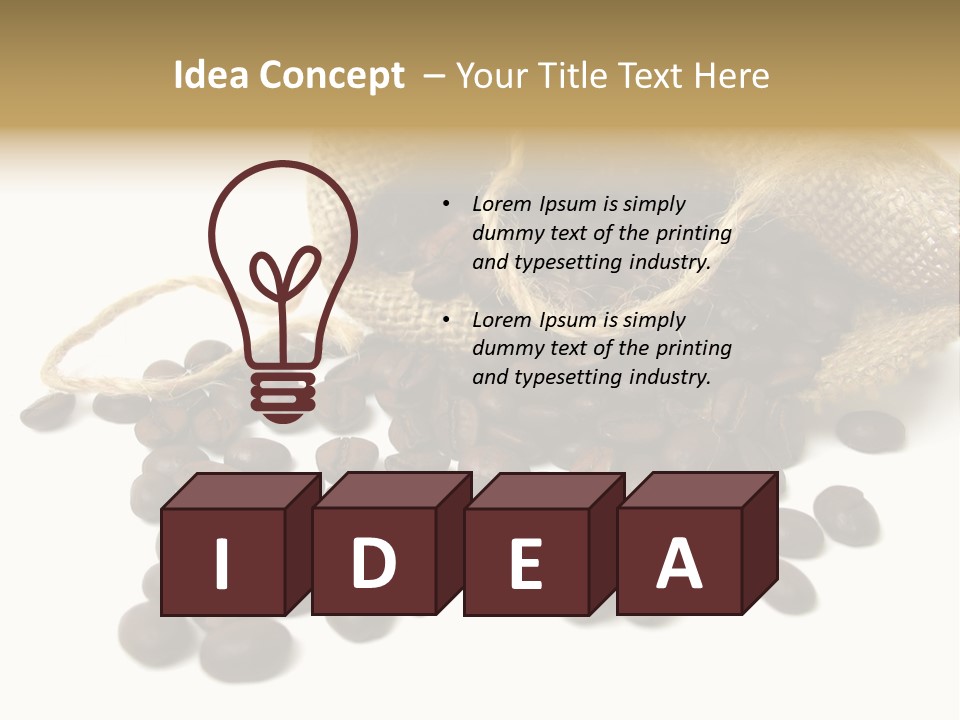 A Sack Of Coffee Beans On A White Surface PowerPoint Template