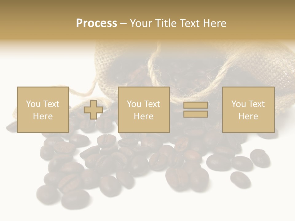 A Sack Of Coffee Beans On A White Surface PowerPoint Template