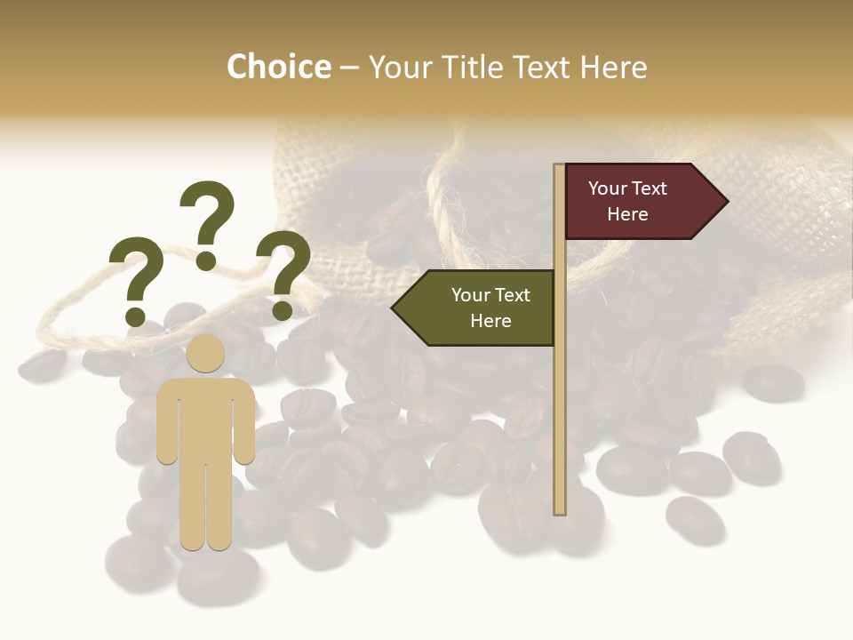 A Sack Of Coffee Beans On A White Surface PowerPoint Template