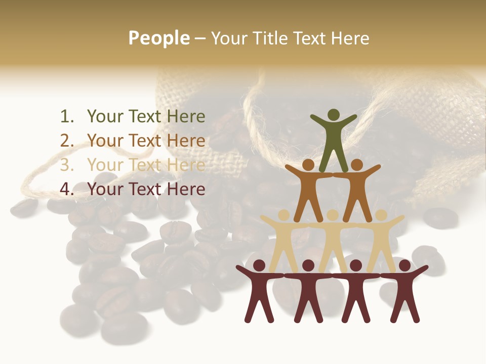 A Sack Of Coffee Beans On A White Surface PowerPoint Template