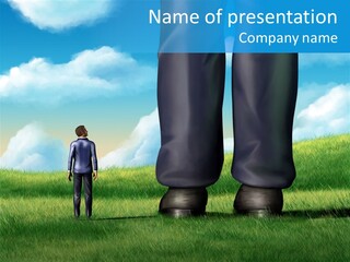 Small Outdoor Person PowerPoint Template