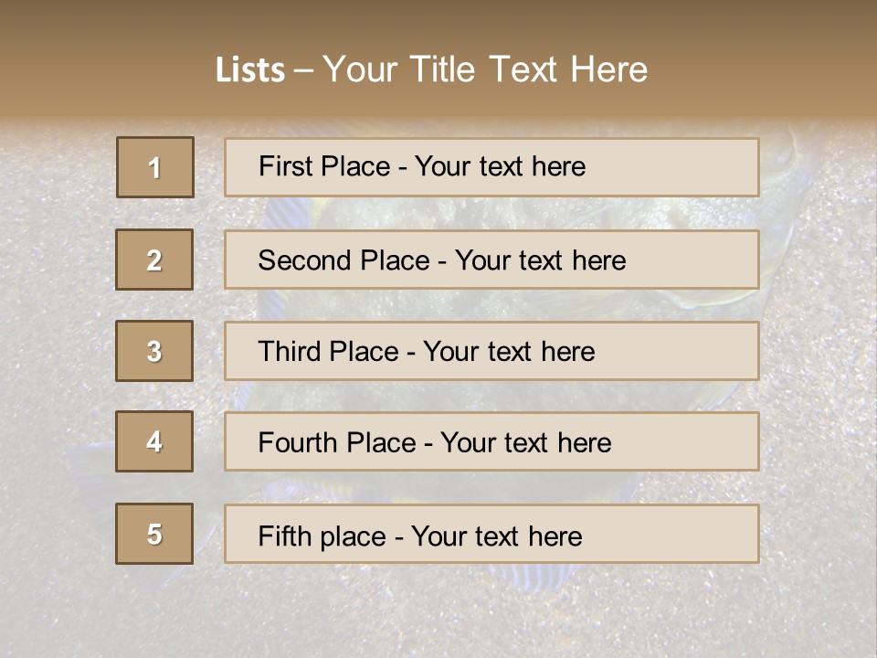 A Fish On The Sand With A Name Of Presentation PowerPoint Template