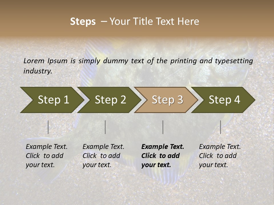 A Fish On The Sand With A Name Of Presentation PowerPoint Template