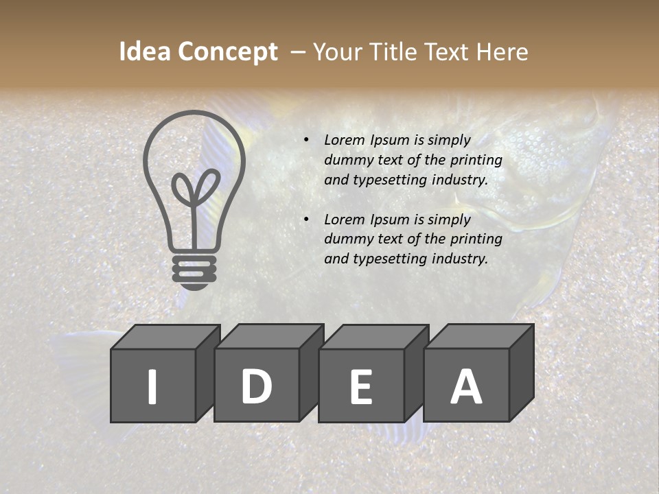 A Fish On The Sand With A Name Of Presentation PowerPoint Template