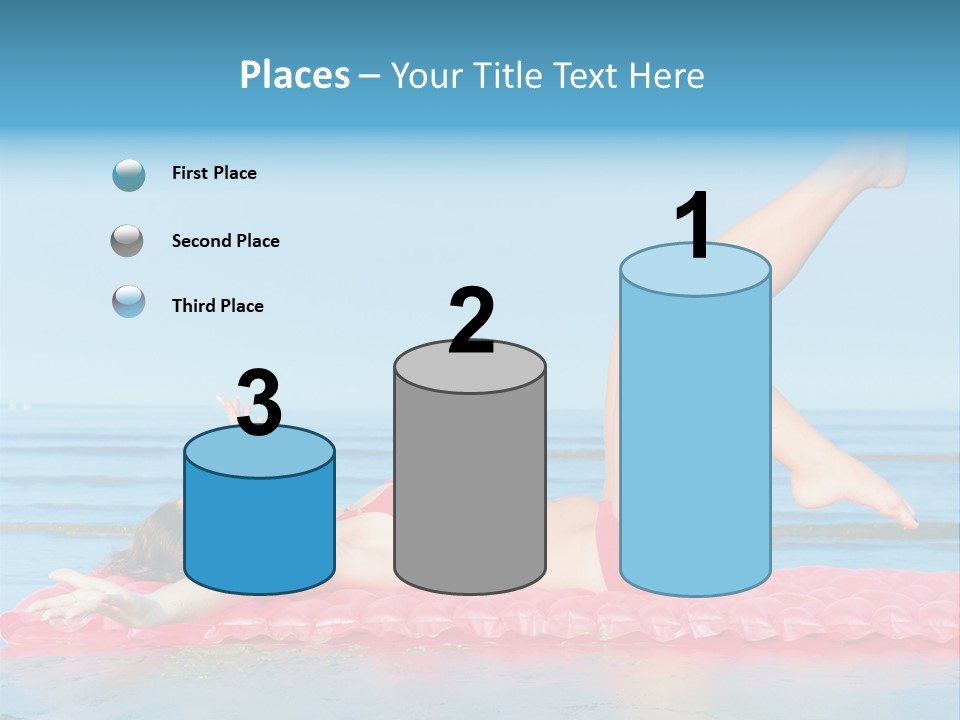 A Woman In A Red Bikini Laying On The Beach PowerPoint Template