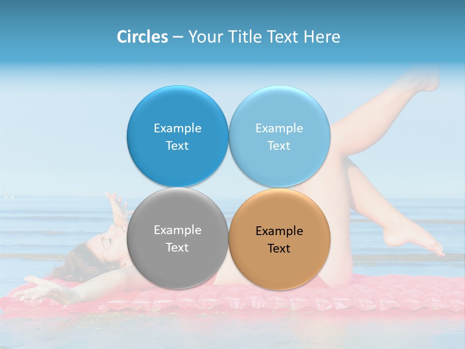 A Woman In A Red Bikini Laying On The Beach PowerPoint Template