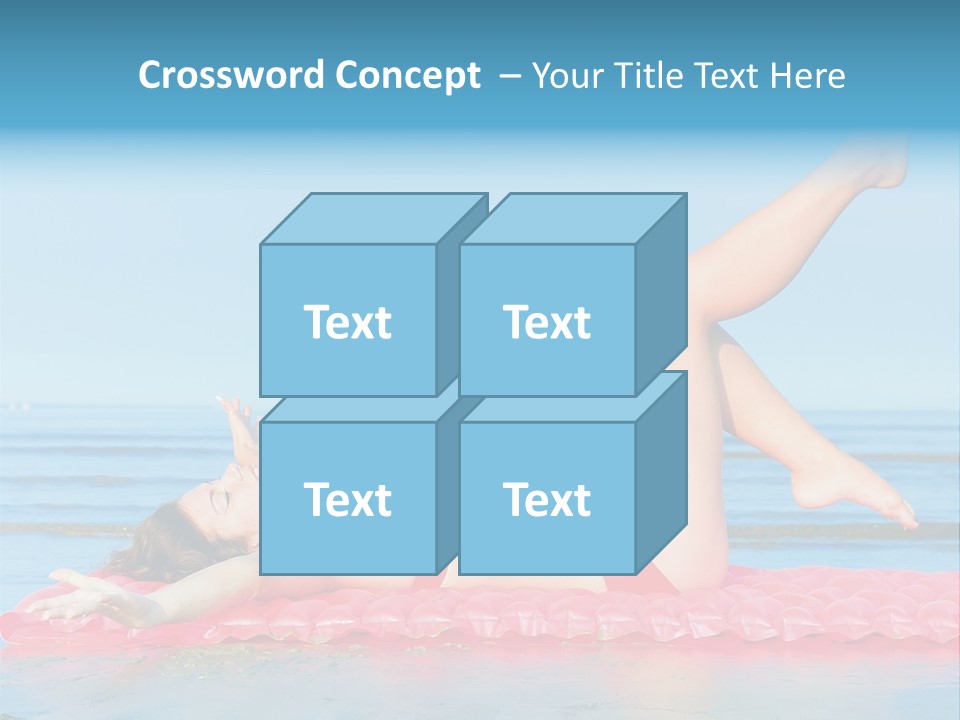 A Woman In A Red Bikini Laying On The Beach PowerPoint Template