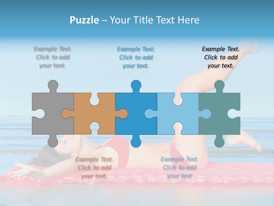 A Woman In A Red Bikini Laying On The Beach PowerPoint Template