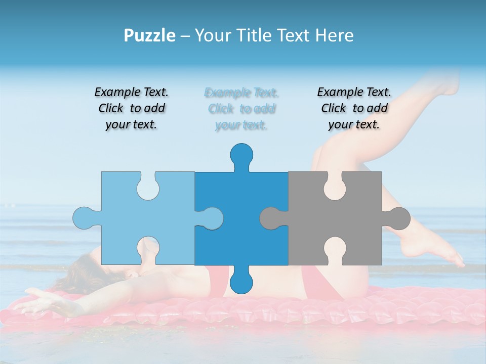 A Woman In A Red Bikini Laying On The Beach PowerPoint Template