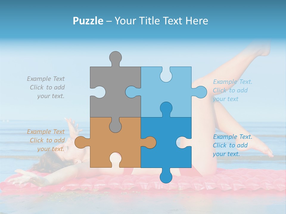 A Woman In A Red Bikini Laying On The Beach PowerPoint Template