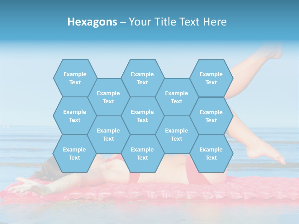 A Woman In A Red Bikini Laying On The Beach PowerPoint Template