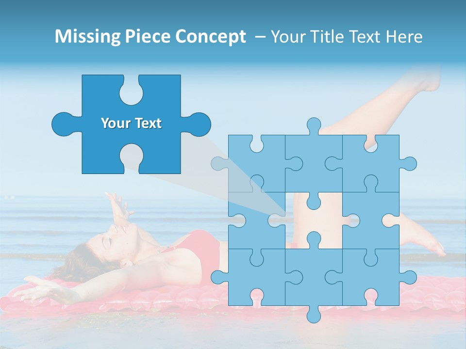 A Woman In A Red Bikini Laying On The Beach PowerPoint Template