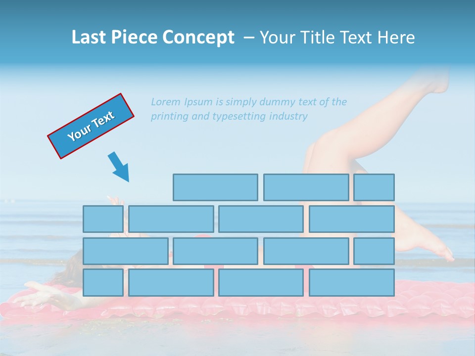 A Woman In A Red Bikini Laying On The Beach PowerPoint Template