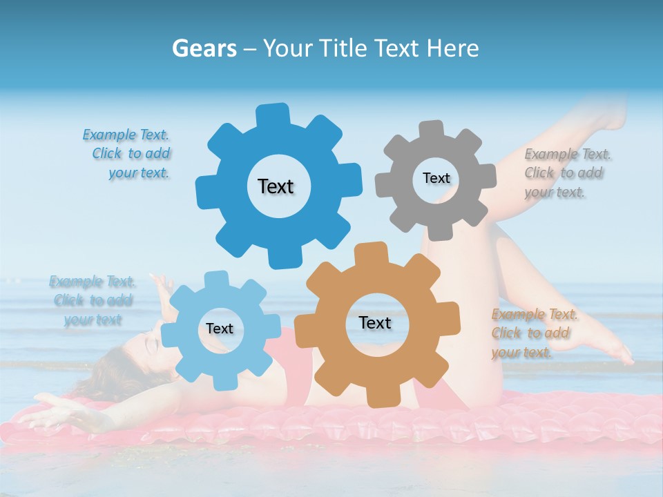 A Woman In A Red Bikini Laying On The Beach PowerPoint Template