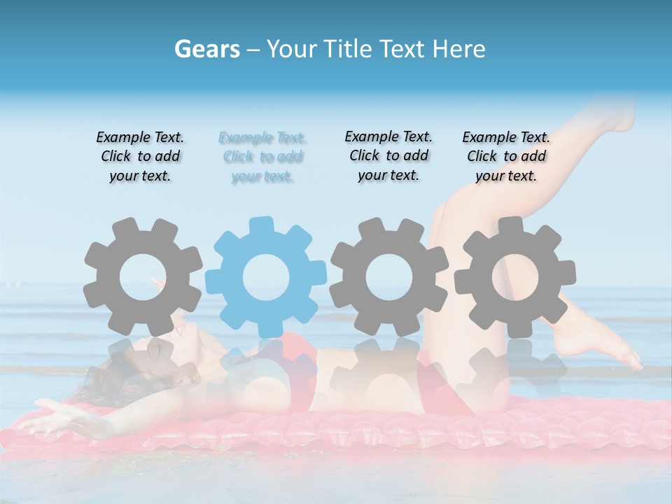 A Woman In A Red Bikini Laying On The Beach PowerPoint Template