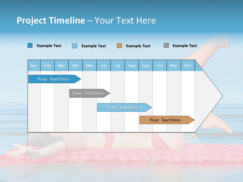 A Woman In A Red Bikini Laying On The Beach PowerPoint Template