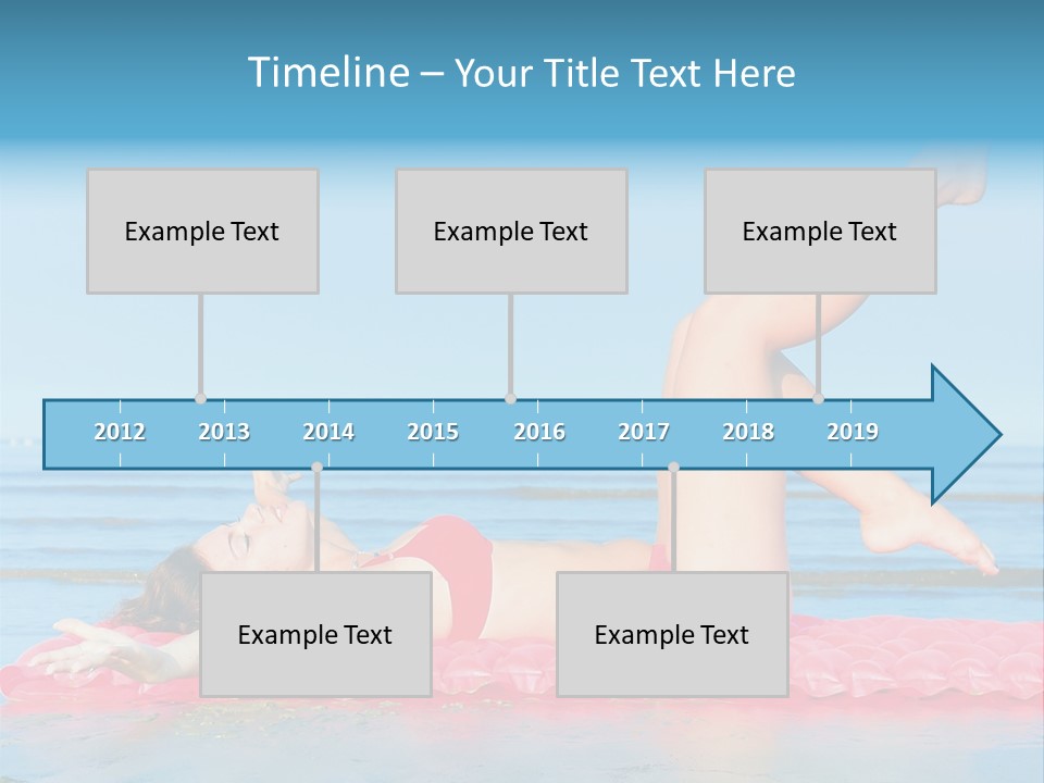 A Woman In A Red Bikini Laying On The Beach PowerPoint Template