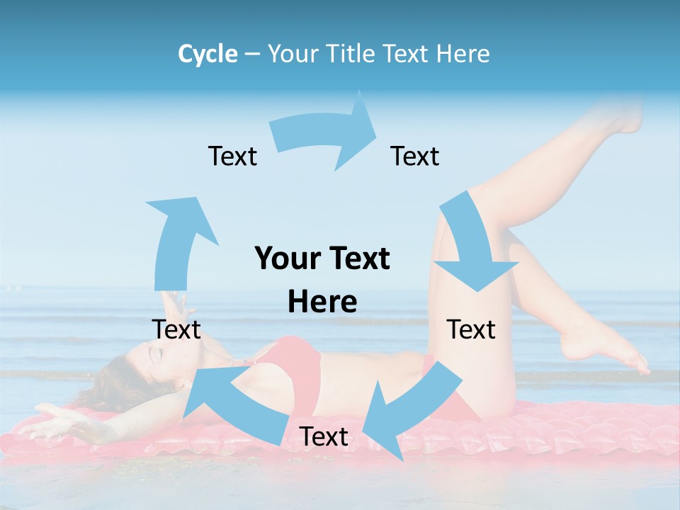 A Woman In A Red Bikini Laying On The Beach PowerPoint Template