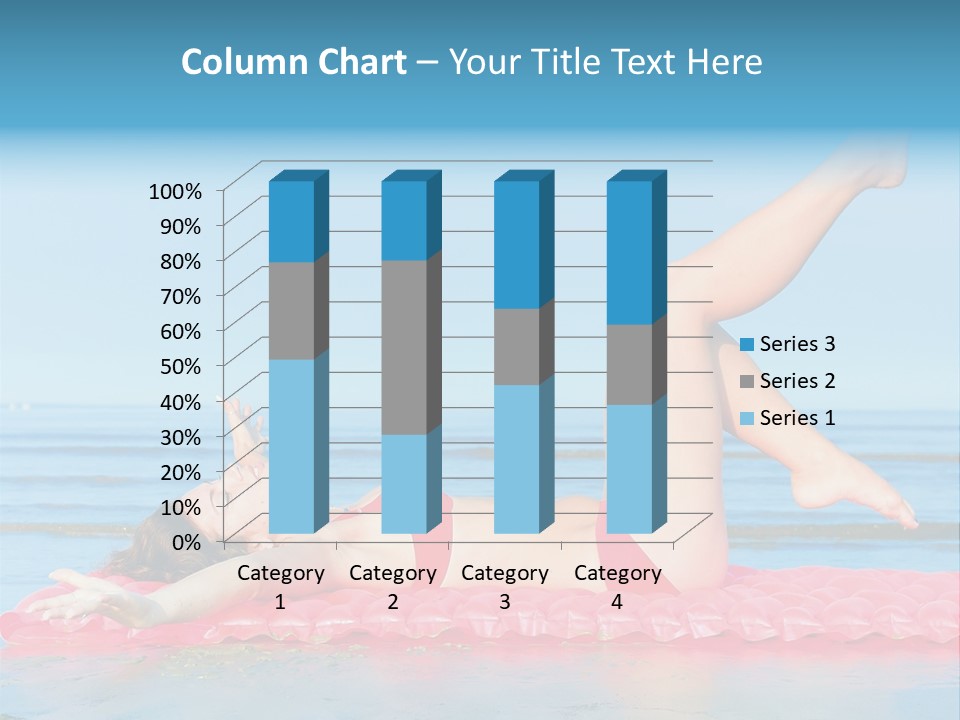 A Woman In A Red Bikini Laying On The Beach PowerPoint Template