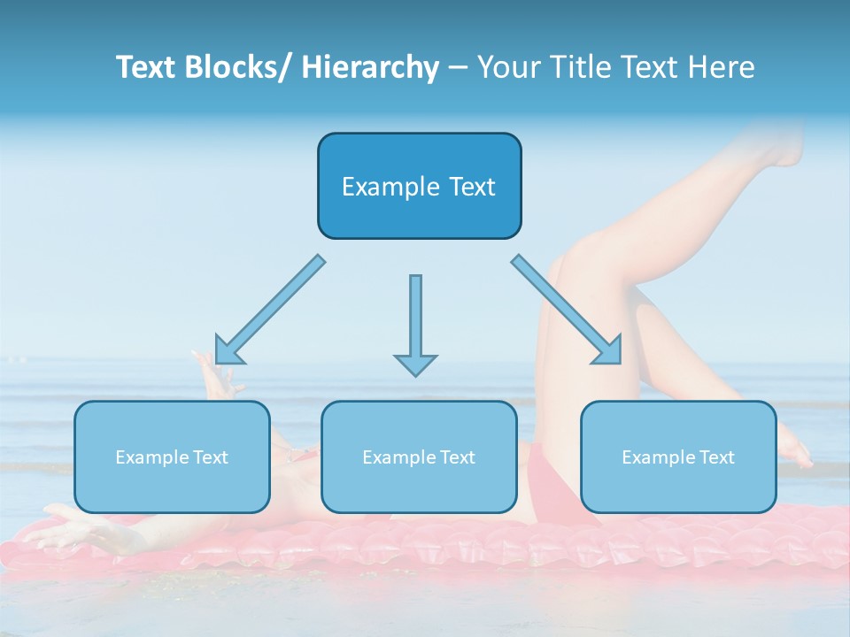 A Woman In A Red Bikini Laying On The Beach PowerPoint Template