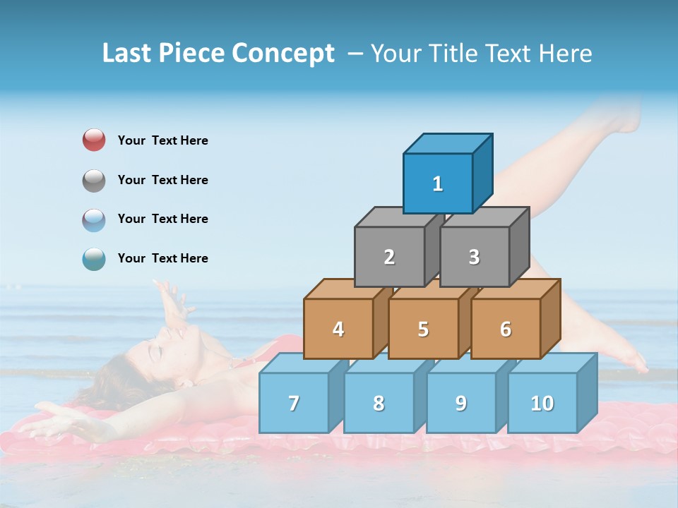 A Woman In A Red Bikini Laying On The Beach PowerPoint Template