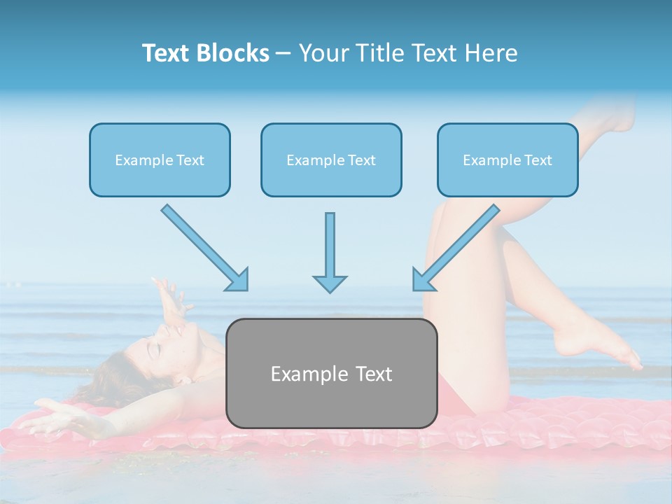 A Woman In A Red Bikini Laying On The Beach PowerPoint Template