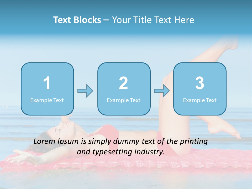 A Woman In A Red Bikini Laying On The Beach PowerPoint Template