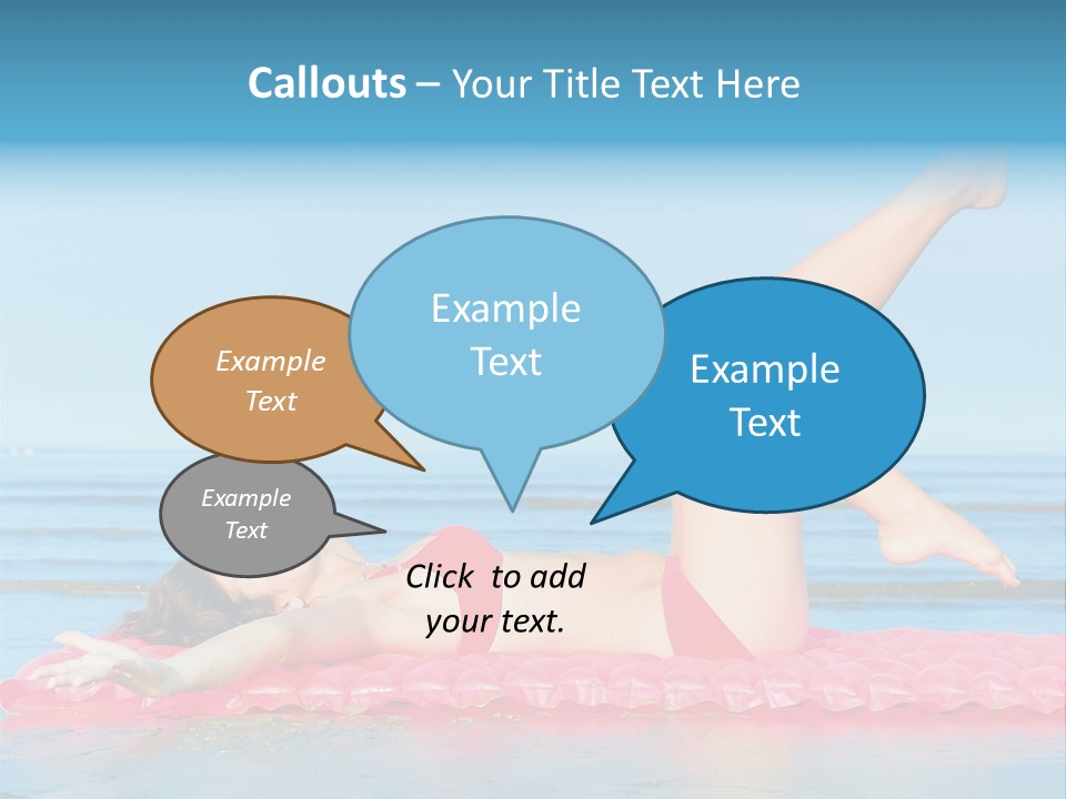 A Woman In A Red Bikini Laying On The Beach PowerPoint Template