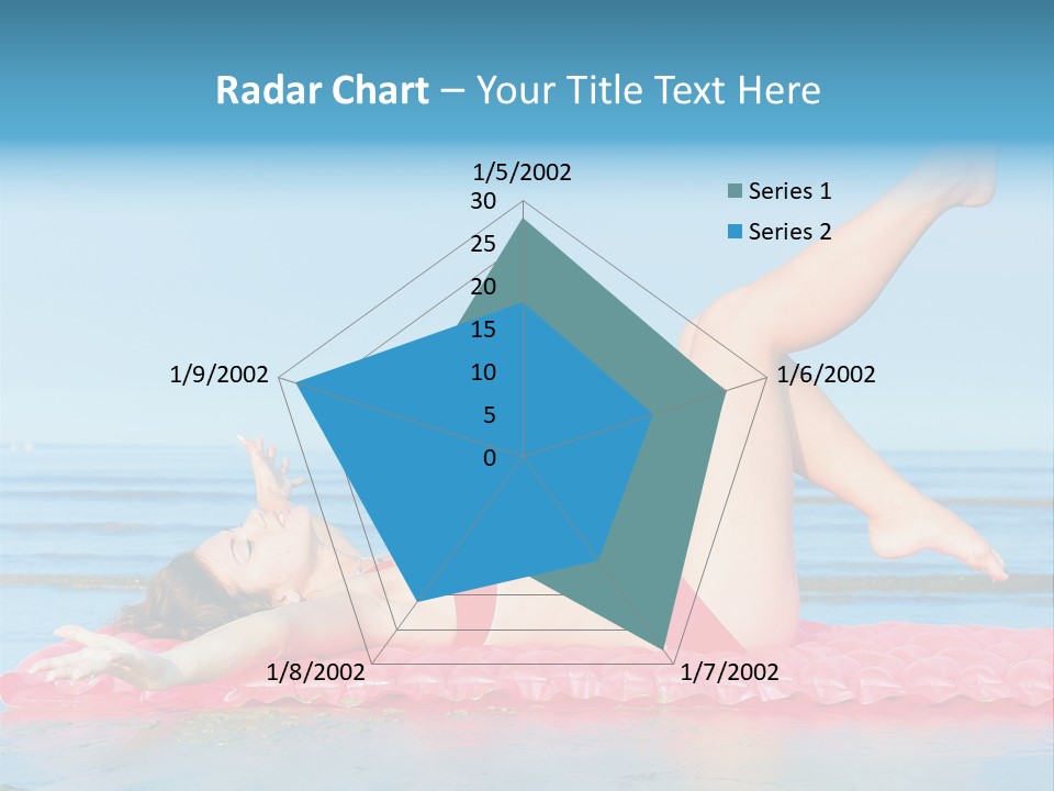 A Woman In A Red Bikini Laying On The Beach PowerPoint Template