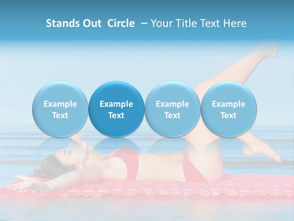 A Woman In A Red Bikini Laying On The Beach PowerPoint Template