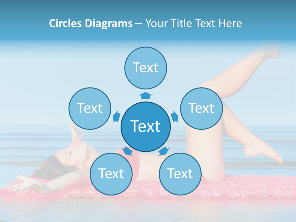 A Woman In A Red Bikini Laying On The Beach PowerPoint Template