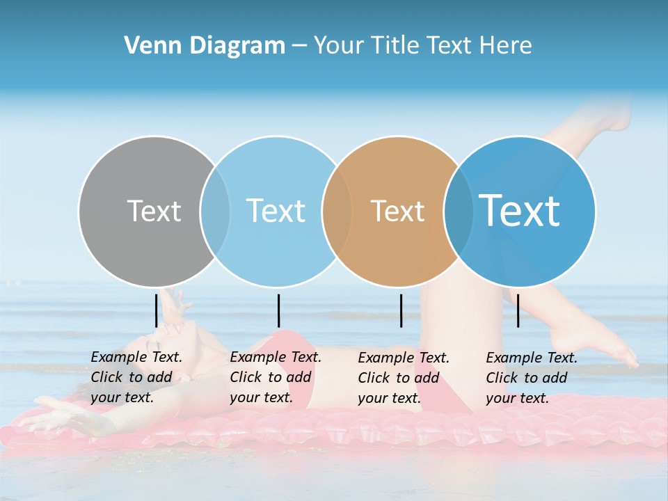 A Woman In A Red Bikini Laying On The Beach PowerPoint Template