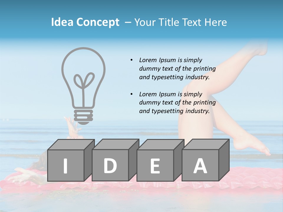 A Woman In A Red Bikini Laying On The Beach PowerPoint Template