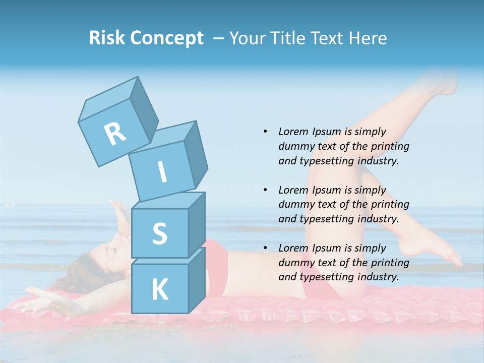 A Woman In A Red Bikini Laying On The Beach PowerPoint Template