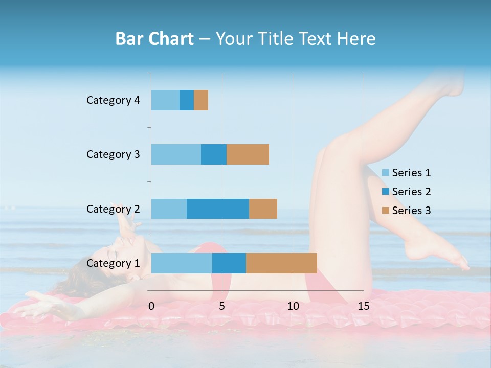 A Woman In A Red Bikini Laying On The Beach PowerPoint Template