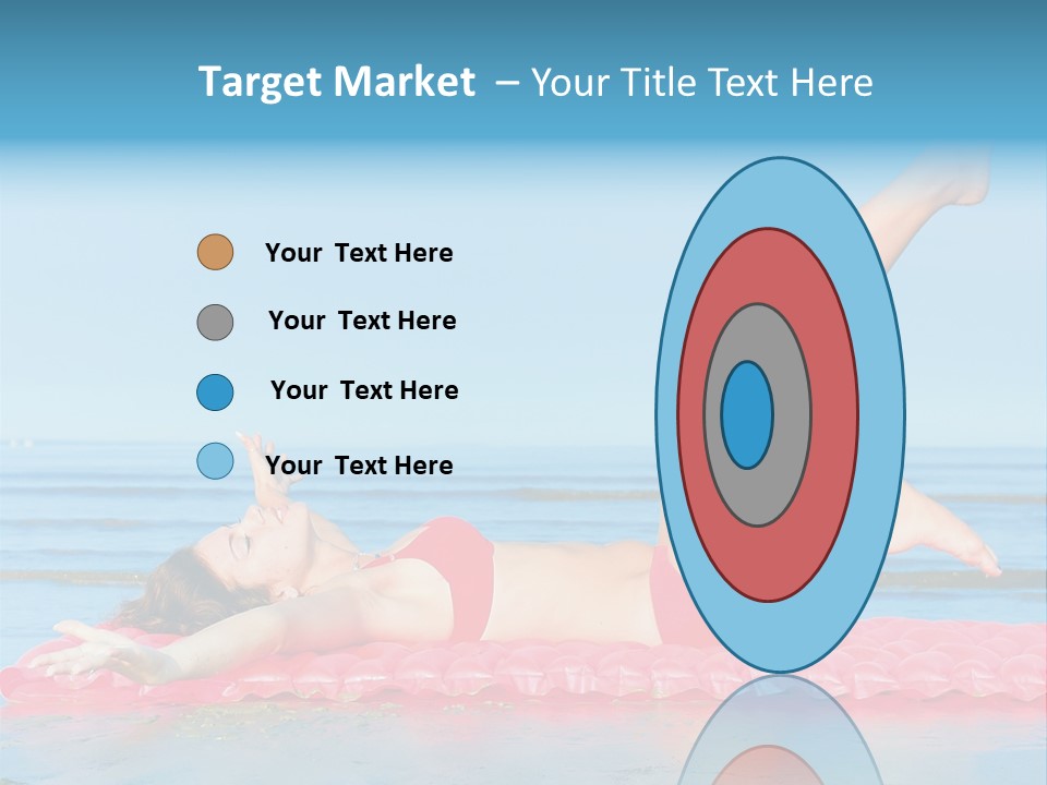 A Woman In A Red Bikini Laying On The Beach PowerPoint Template
