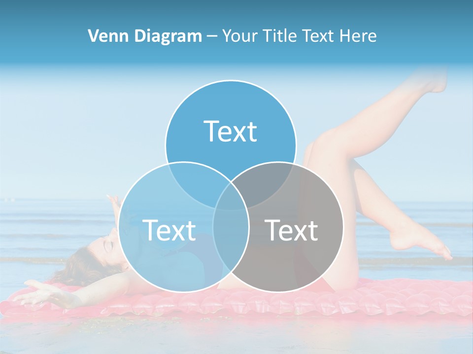 A Woman In A Red Bikini Laying On The Beach PowerPoint Template